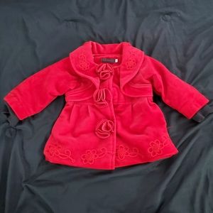 Wang Wang Ge girl's velvet peacoat 3T